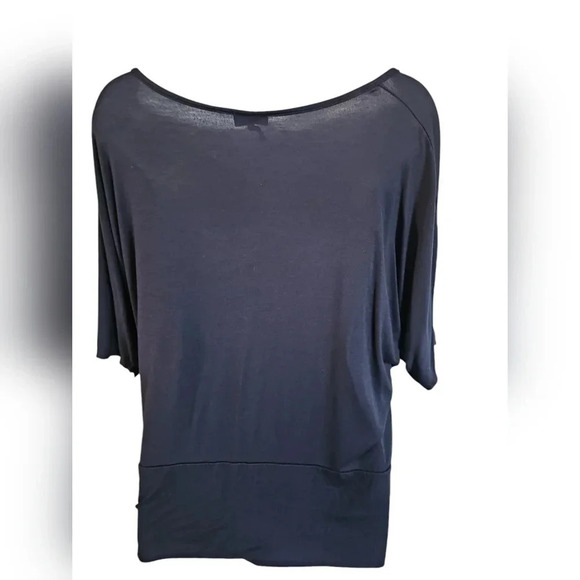 Agenda Womens XL Navy Blue Rhinestone Floral Cheetah Print Dolman Top Blouse Y2K - Picture 3 of 7